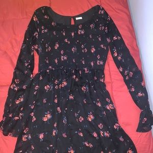 black Hollister dress with flowers